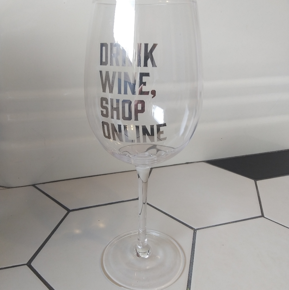 XL🍷"Drink Wine, Shop Online" Wine Glass, Wine Not All by Fred, Holds a Bottle!